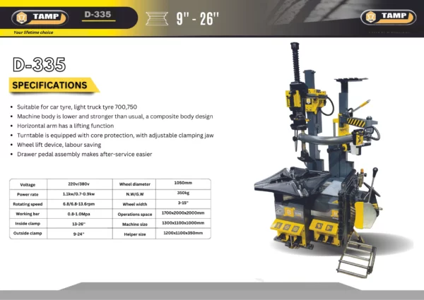 TAMP D335 Fully Automatic Tyre Changer - Image 2