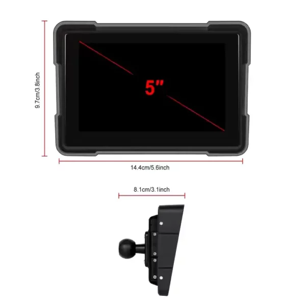 5" Motorcycle Portable CarPlay & Android Auto Dual Lens DVR Monitor, IP67 Waterproof with Front/Rear Camera | IOS & Android Compatible - Image 5