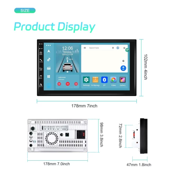 7" 2Din 8-Core 4+64GB Android Car Stereo with Wireless CarPlay/Android Auto, 4G WiFi, DSP, GPS, and AI Voice Control | IOS & Android Compatible - Image 17