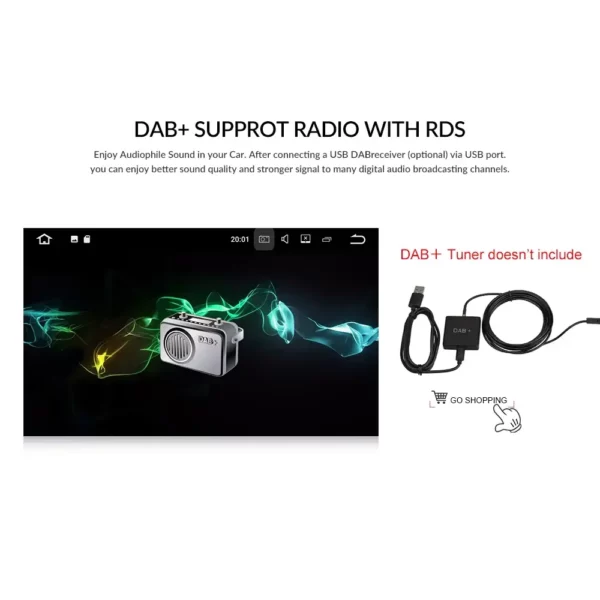 7" 2+64GB Android Car Stereo with CarPlay & Android Auto, GPS, WiFi, BT, FM RDS for VW / PASSAT / SKODA / POLO / FABIA / GOLF 5/6 | IOS & Android Compatible - Image 9