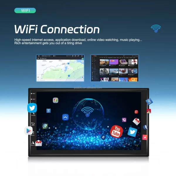 7" 2Din 8-Core 4+64GB Android Car Stereo with Wireless CarPlay/Android Auto, 4G WiFi, DSP, GPS, and AI Voice Control | IOS & Android Compatible - Image 12