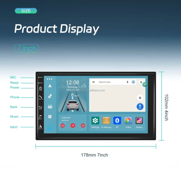 7" 2Din 8-Core 4+64GB Android Car Stereo with Wireless CarPlay/Android Auto, 4G WiFi, DSP, GPS, and AI Voice Control | IOS & Android Compatible - Image 8