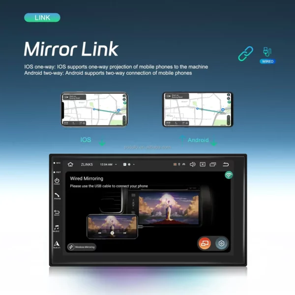 7" 2Din 8-Core 4+64GB Android Car Stereo with Wireless CarPlay/Android Auto, 4G WiFi, DSP, GPS, and AI Voice Control | IOS & Android Compatible - Image 6