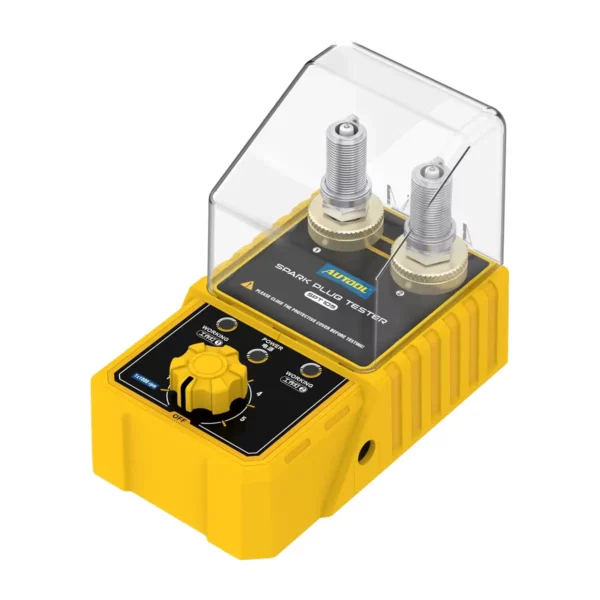 AUTOOL SPT105 Car Spark Plug Tester with Adjustable Test Hole Height, Dual-Hole Design, RPM Simulation, and Protective Cover for 12V Spark Plugs - Image 2