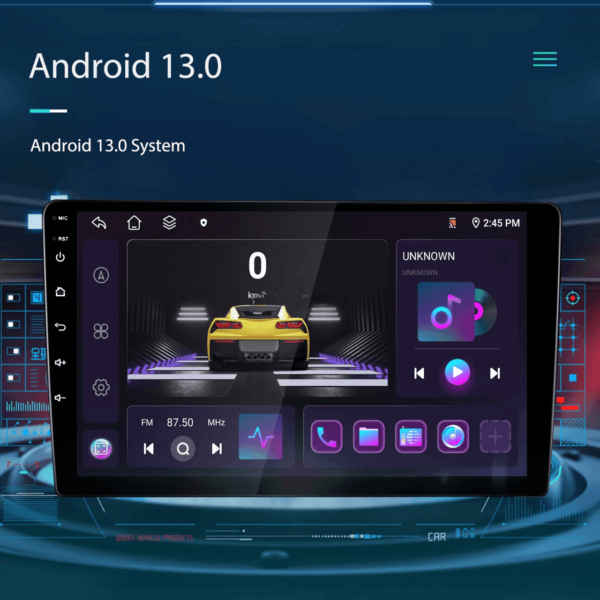 10" Compatible 2Din 8-Core Android Car Stereo with 4+64GB Memory, Wireless CarPlay/Android Auto, 360° Full-View, DSP, GPS, and 4G WiFi | IOS & Android Compatible - Image 9