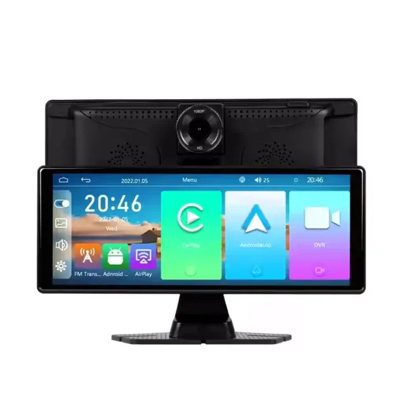 10.36" HD Portable CarPlay/Android Auto Screen with 1080P Front Camera, FM Transmission, and Bluetooth Support | IOS & Android Compatible