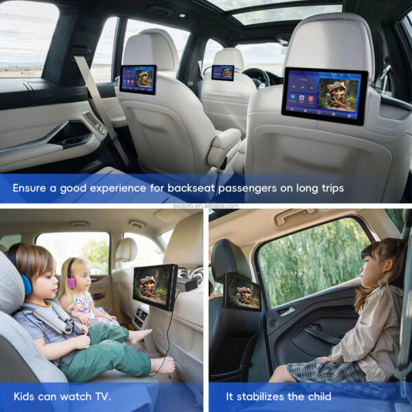 10.1" IPS Portable Car Headrest Tablet – Wireless CarPlay & Android Auto | Touchscreen Car Monitor  | IOS & Android Compatible - Image 5