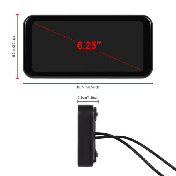 6.25" Portable Wireless Motorcycle DVR | CarPlay & Android Auto | IP67 Waterproof & Dustproof | Steering Wheel Control | IPS LCD Display - Image 18