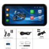 6.25" Portable Wireless Motorcycle DVR | CarPlay & Android Auto | IP67 Waterproof & Dustproof | Steering Wheel Control | IPS LCD Display - Image 14